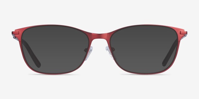 Modena Red MetalEyeglass Frames from EyeBuyDirect, with Tinted Lenses