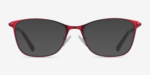Kasia Burgundy MetalEyeglass Frames from EyeBuyDirect, with Tinted Lenses