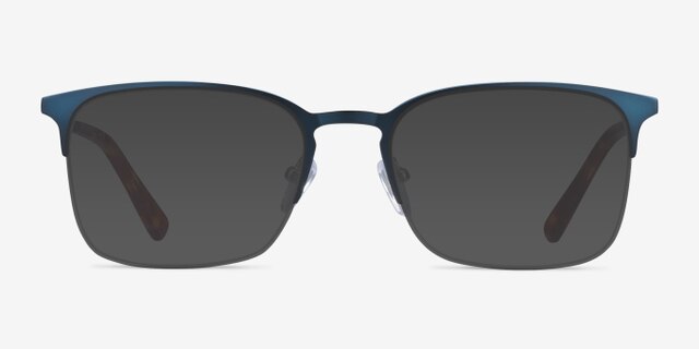 Vimy Blue MetalEyeglass Frames from EyeBuyDirect, with Tinted Lenses