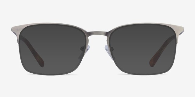Vimy Gunmetal MetalEyeglass Frames from EyeBuyDirect, with Tinted Lenses