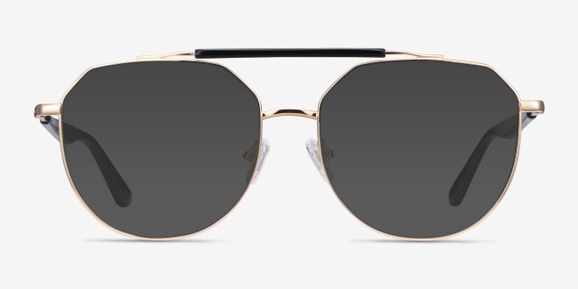 Coxon Golden Black MétalMontures de lunettes de vue d'EyeBuyDirect, Avec des Verres Teintés