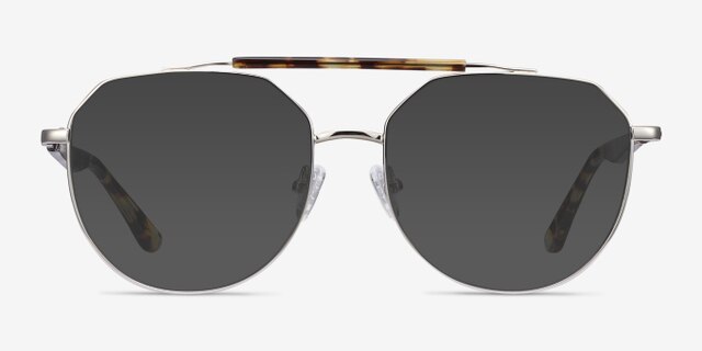 Coxon Silver Tortoise MetalEyeglass Frames from EyeBuyDirect, with Tinted Lenses