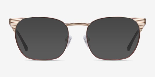 Soulist Brown Golden MetalEyeglass Frames from EyeBuyDirect, with Tinted Lenses