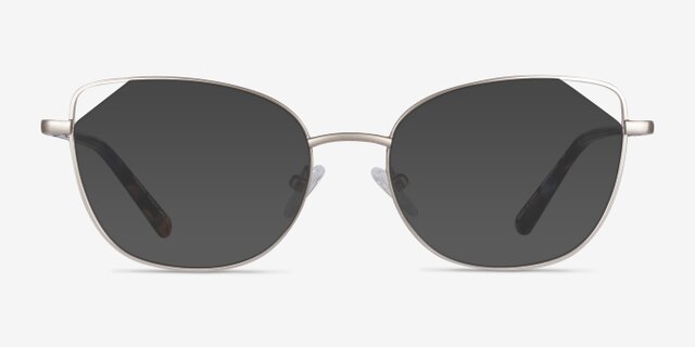 Moment Silver MetalEyeglass Frames from EyeBuyDirect, with Tinted Lenses