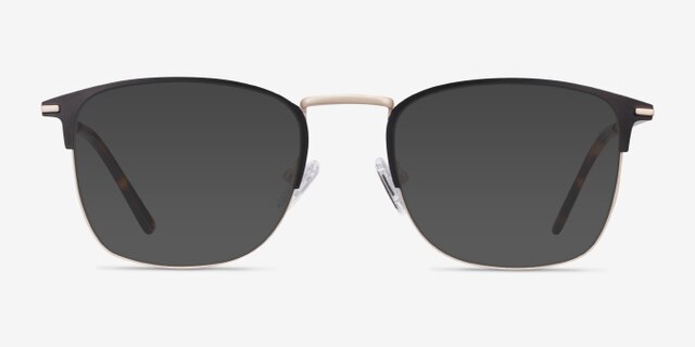 Poppy Black Gold MetalEyeglass Frames from EyeBuyDirect, with Tinted Lenses