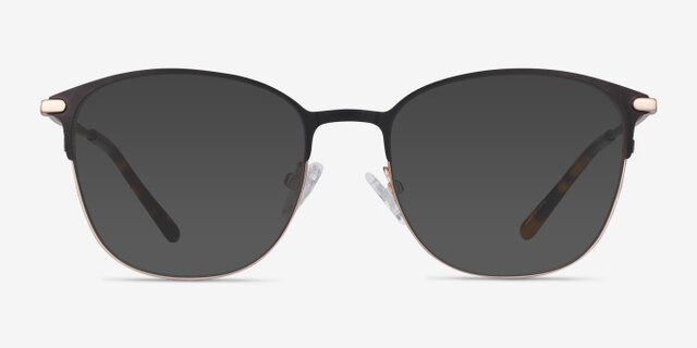 Disperse Noir MétalMontures de lunettes de vue d'EyeBuyDirect, Avec des Verres Teintés