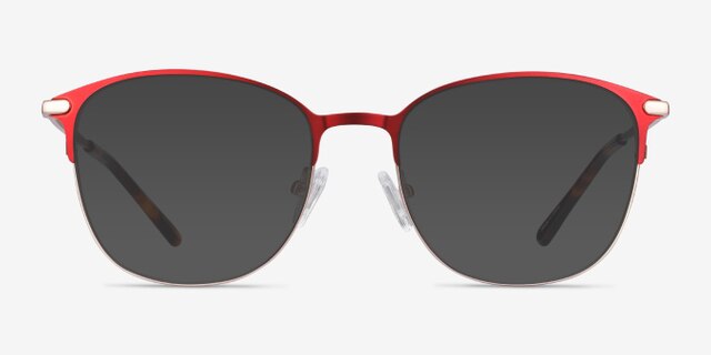 Disperse Red MetalEyeglass Frames from EyeBuyDirect, with Tinted Lenses