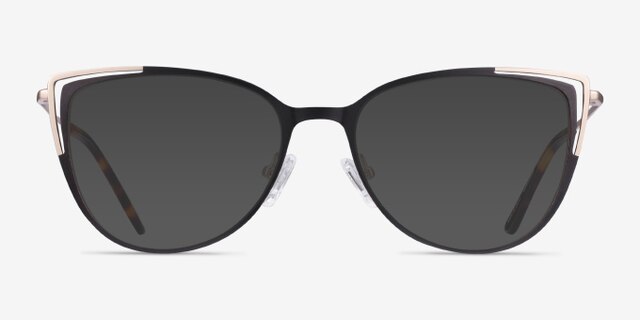 Garance Black Gold MetalEyeglass Frames from EyeBuyDirect, with Tinted Lenses