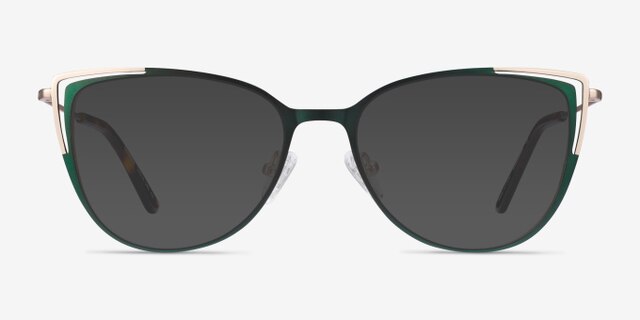 Garance Green & Gold MetalEyeglass Frames from EyeBuyDirect, with Tinted Lenses
