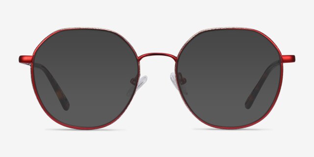 Sylvie Red MetalEyeglass Frames from EyeBuyDirect, with Tinted Lenses