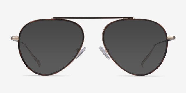Cana Tortoise  Gold MetalEyeglass Frames from EyeBuyDirect, with Tinted Lenses