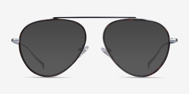 Cana Tortoise  Silver MetalEyeglass Frames from EyeBuyDirect, with Tinted Lenses