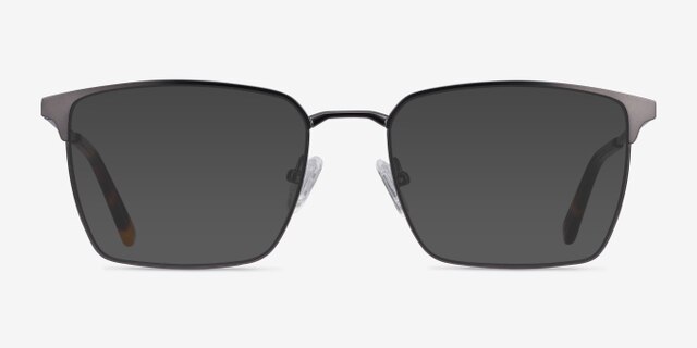 Metro Gunmetal MetalEyeglass Frames from EyeBuyDirect, with Tinted Lenses
