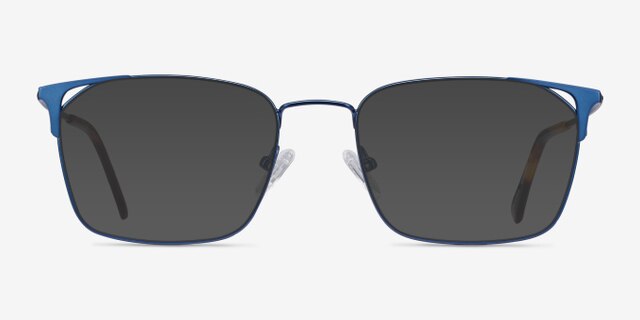 Emett Bleu MétalMontures de lunettes de vue d'EyeBuyDirect, Avec des Verres Teintés