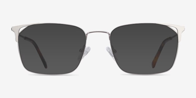 Emett Silver MetalEyeglass Frames from EyeBuyDirect, with Tinted Lenses