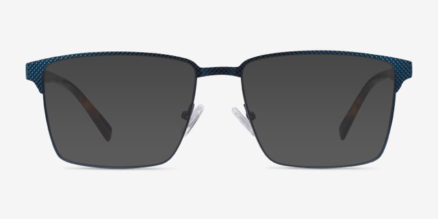 Douglas Blue MetalEyeglass Frames from EyeBuyDirect, with Tinted Lenses