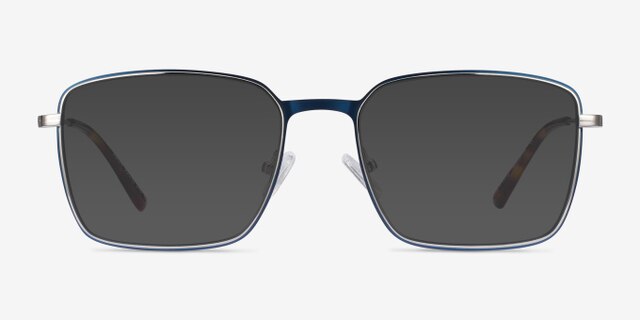 Align Blue & Silver MetalEyeglass Frames from EyeBuyDirect, with Tinted Lenses