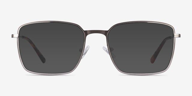 Align Gunmetal & Silver MetalEyeglass Frames from EyeBuyDirect, with Tinted Lenses