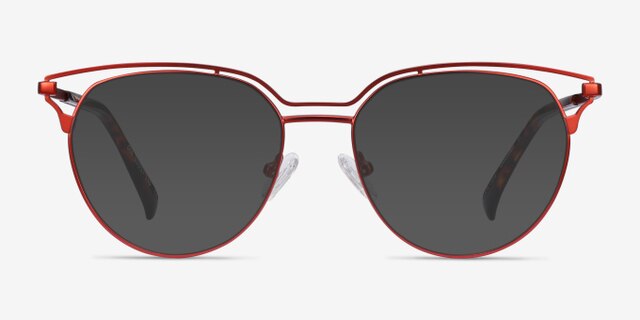 Gia Rouge MétalMontures de lunettes de vue d'EyeBuyDirect, Avec des Verres Teintés
