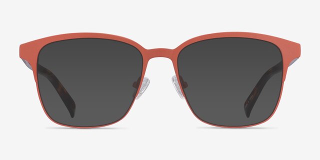 Intense Coral & Tortoise Acetate-metalEyeglass Frames from EyeBuyDirect, with Tinted Lenses