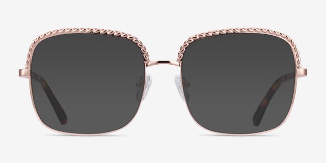 Astoria Rose Gold MetalEyeglass Frames from EyeBuyDirect, with Tinted Lenses