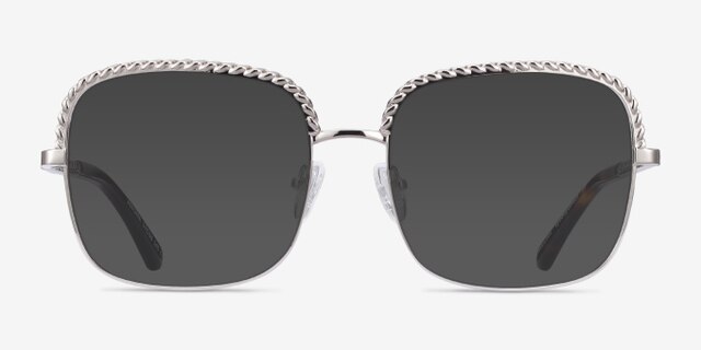 Astoria Argenté MétalMontures de lunettes de vue d'EyeBuyDirect, Avec des Verres Teintés