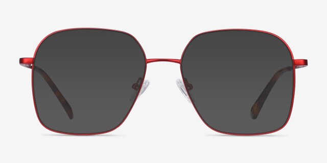 Roman Red MetalEyeglass Frames from EyeBuyDirect, with Tinted Lenses