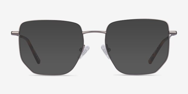 Rhys Gunmetal MetalEyeglass Frames from EyeBuyDirect, with Tinted Lenses