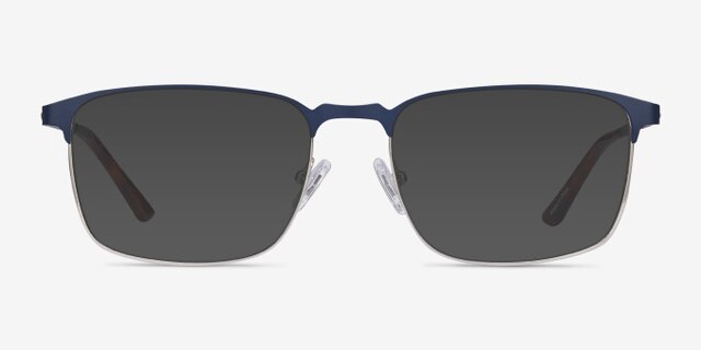 Oswald Navy MetalEyeglass Frames from EyeBuyDirect, with Tinted Lenses