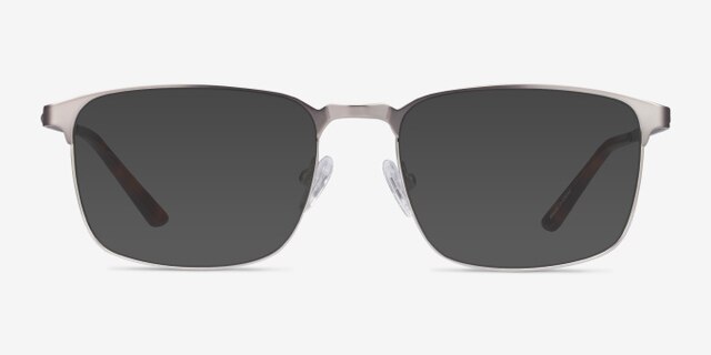 Oswald Gunmetal MetalEyeglass Frames from EyeBuyDirect, with Tinted Lenses