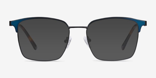 Demy Black & Navy MetalEyeglass Frames from EyeBuyDirect, with Tinted Lenses