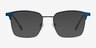 Demy Black & Navy MetalEyeglass Frames from EyeBuyDirect, with Tinted Lenses