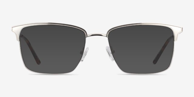 Nathaniel Argenté MétalMontures de lunettes de vue d'EyeBuyDirect, Avec des Verres Teintés