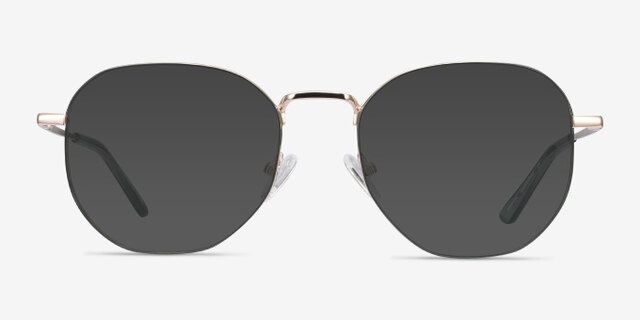 Ethan Avocado & Gold MetalEyeglass Frames from EyeBuyDirect, with Tinted Lenses
