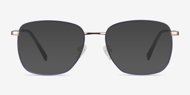 Kusama Navy & Gold MetalEyeglass Frames from EyeBuyDirect, with Tinted Lenses