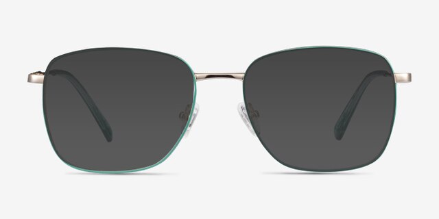 Kusama Green & Gold MétalMontures de lunettes de vue d'EyeBuyDirect, Avec des Verres Teintés