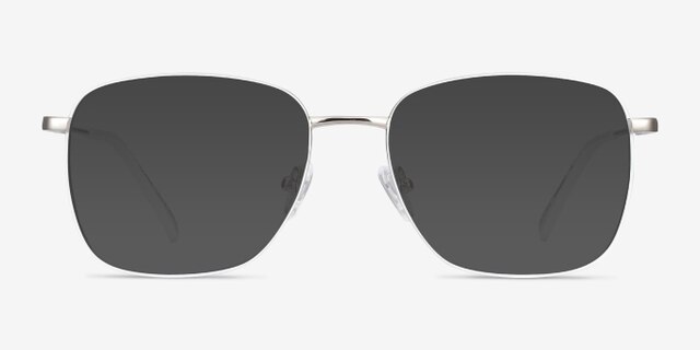 Kusama White & Silver MetalEyeglass Frames from EyeBuyDirect, with Tinted Lenses