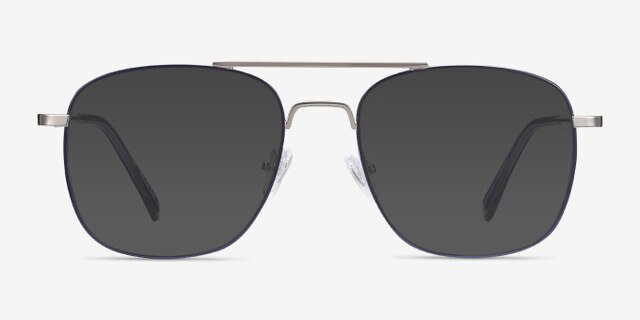 Perry Blue & Silver MétalMontures de lunettes de vue d'EyeBuyDirect, Avec des Verres Teintés