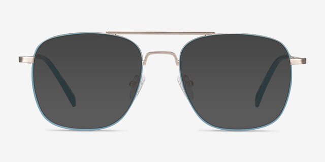 Perry Teal & Gold MetalEyeglass Frames from EyeBuyDirect, with Tinted Lenses