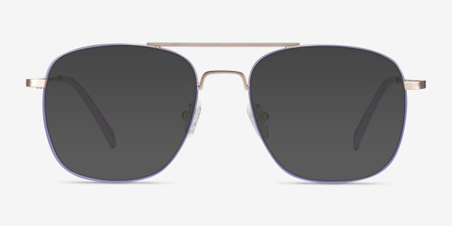 Perry Purple & Gold MetalEyeglass Frames from EyeBuyDirect, with Tinted Lenses