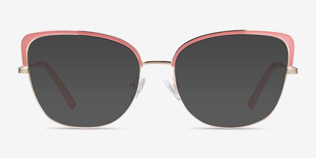 Marina Coral & Gold MétalMontures de lunettes de vue d'EyeBuyDirect, Avec des Verres Teintés