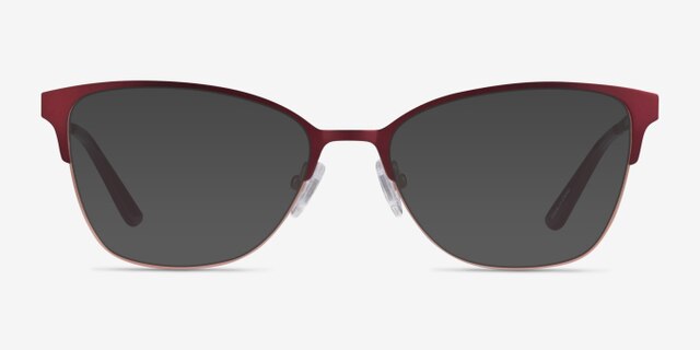 Marlena Burgundy  Rose Gold MetalEyeglass Frames from EyeBuyDirect, with Tinted Lenses