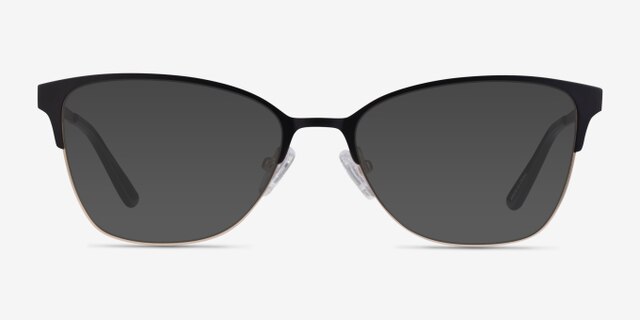 Marlena Black Gold MetalEyeglass Frames from EyeBuyDirect, with Tinted Lenses