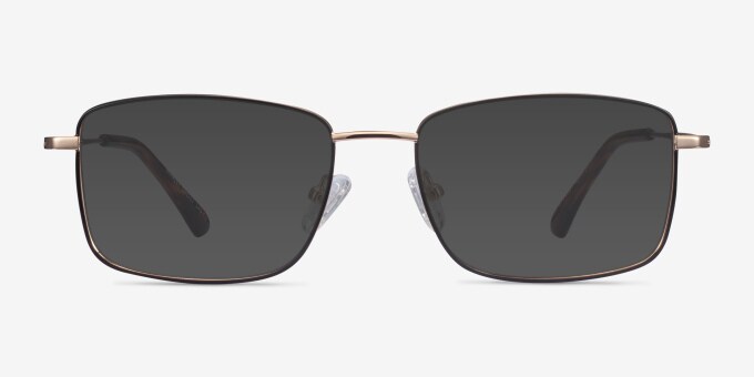 Marley Rectangle Black Gold Full Rim Eyeglasses | Eyebuydirect Canada
