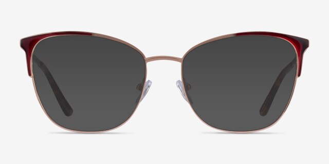 Kelsey Red Rose Gold MetalEyeglass Frames from EyeBuyDirect, with Tinted Lenses