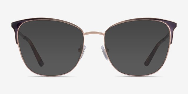 Kelsey Navy Rose Gold MetalEyeglass Frames from EyeBuyDirect, with Tinted Lenses