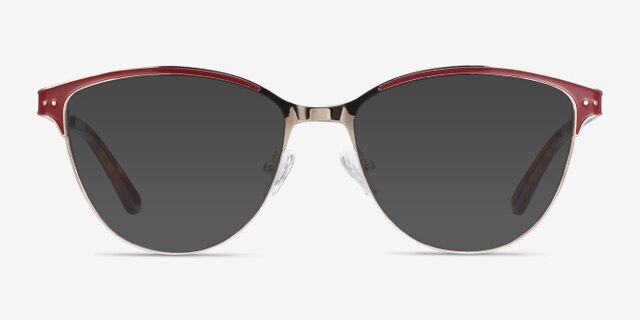 Rosa Red & Gold MetalEyeglass Frames from EyeBuyDirect, with Tinted Lenses