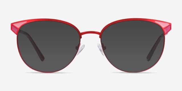 Niki Rouge MétalMontures de lunettes de vue d'EyeBuyDirect, Avec des Verres Teintés
