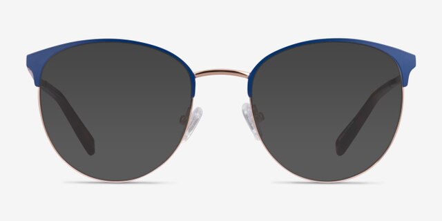 Tracie Blue  Rose Gold MetalEyeglass Frames from EyeBuyDirect, with Tinted Lenses