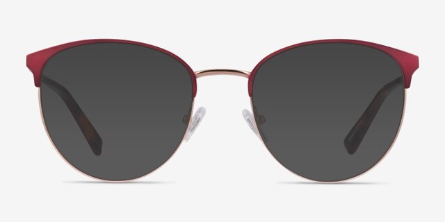 Tracie Burgundy  Rose Gold MetalEyeglass Frames from EyeBuyDirect, with Tinted Lenses
